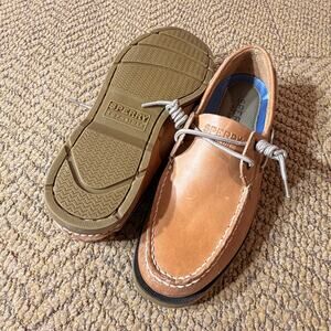 Sperry Leeward 2-Eye Boat Shoes Size 10 Sahara Tan/Brown